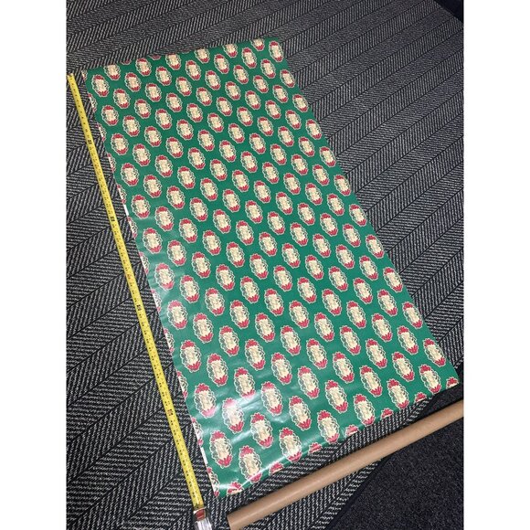 VTG Merry Christmas Wrapping Paper Roll With Festive Poinsettia Design Holiday - Picture 7 of 7